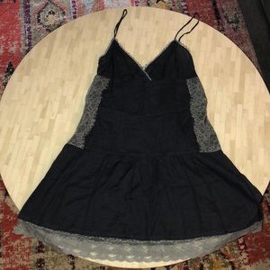 Anthropologie Eloise night gown slip. Navy. Small